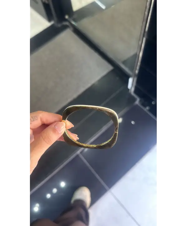 925 Ayar Gümüş Beyaz Mineli Kelepçe Bileklik