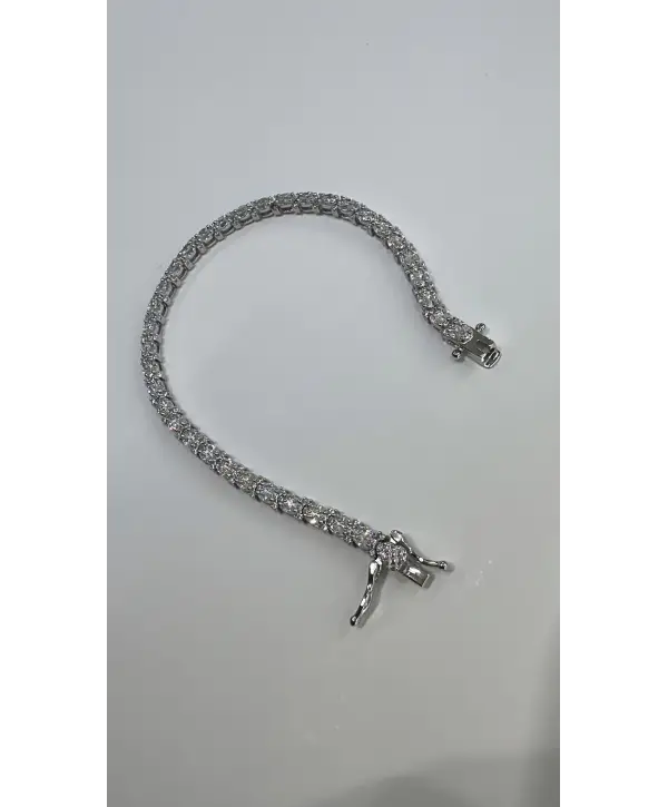 925 Ayar Gümüş Pırlanta Montür Silver Bileklik