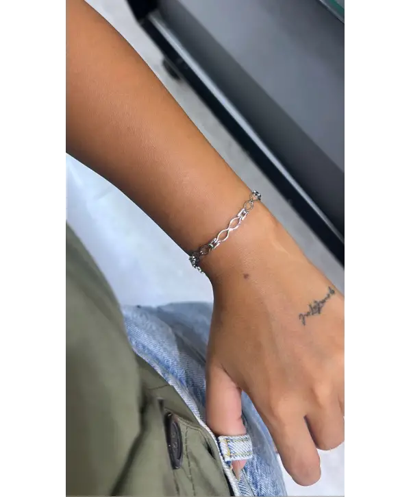 925 Ayar Gümüş Halka Halka Geçişli Sade Bileklik