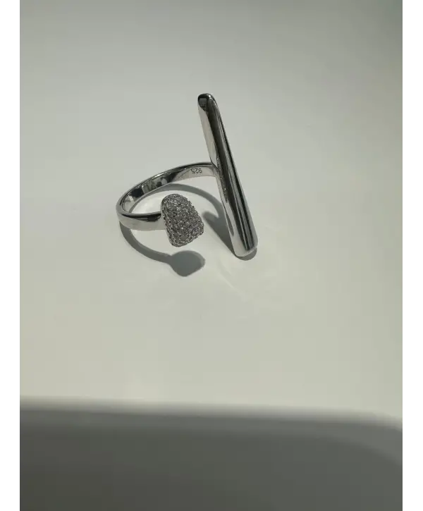 925 Ayar Gümüş İki Ayrı Çubuk Model İthal Silver Yüzük