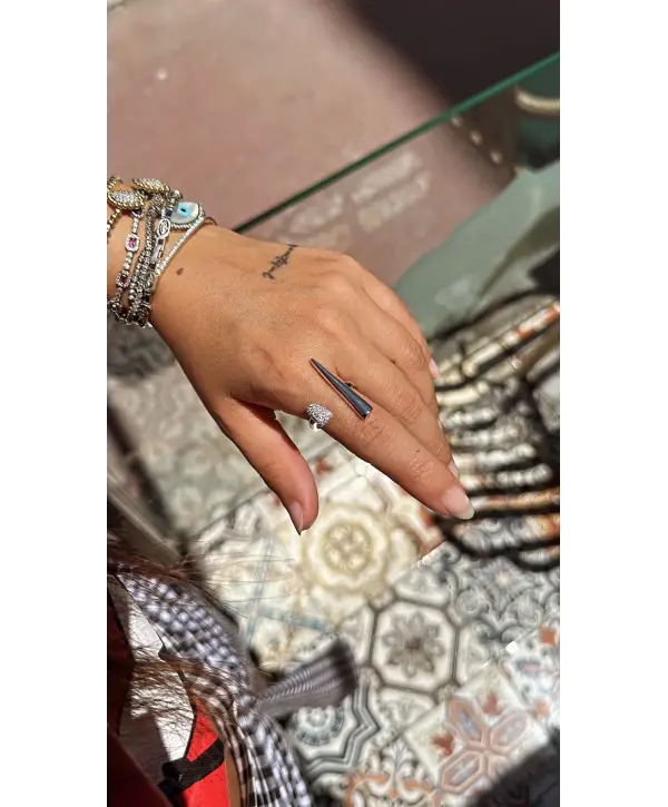 925 Ayar Gümüş İki Ayrı Çubuk Model İthal Silver Yüzük