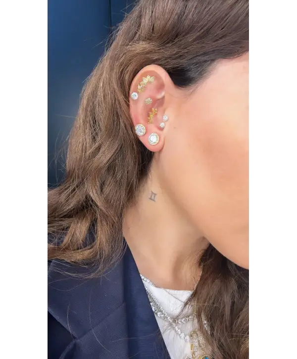 925 Ayar Gümüş Taşlı Vidalı Küpe