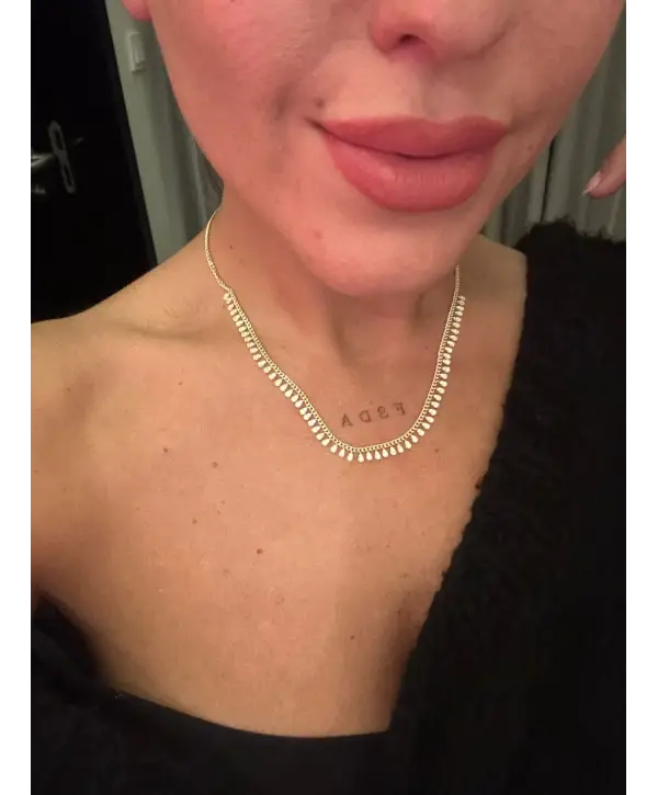 925 Ayar Gümüş Çoklu Damla Taş Sallantılı Gold Kolye