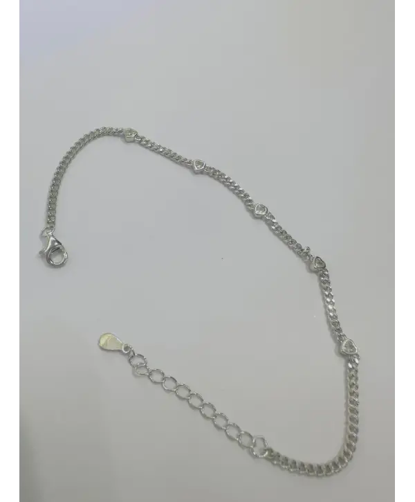 925 Ayar Gümüş Küçük Kalp Detaylı Bileklik