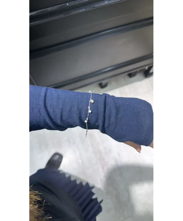 925 Ayar Gümüş İthal İnci Detaylı Bileklik