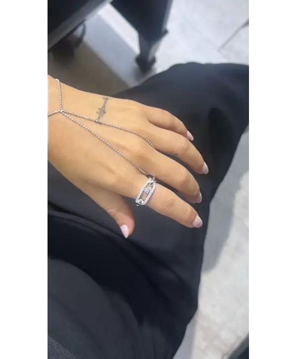 925 Ayar Gümüş İthal Marka Hareketli Taşlı Silver Yüzük