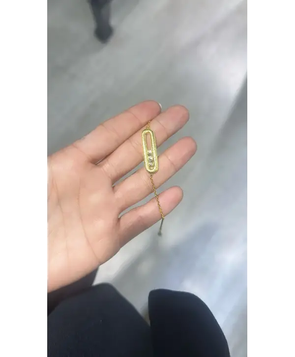 925 Ayar Gümüş İthal Marka Mess Gold Bileklik