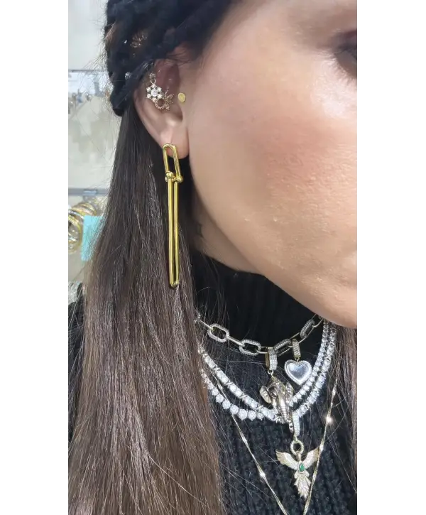 925 Ayar Gümüş İthal Vip Sallantılı Küpe