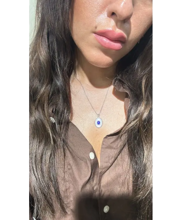 925 Ayar Gümüş Sedefli Renkli Taşlı Kolye