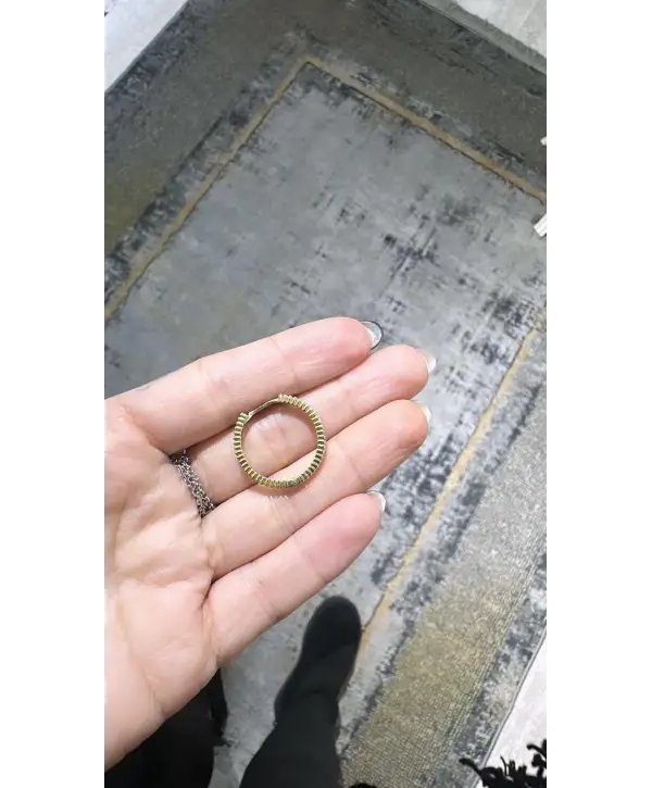 925 Ayar Gümüş Baget Taşlı Halka Küpe