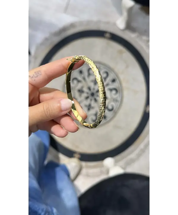 925 Ayar Gümüş Altın Mıodel Gold Bilezik