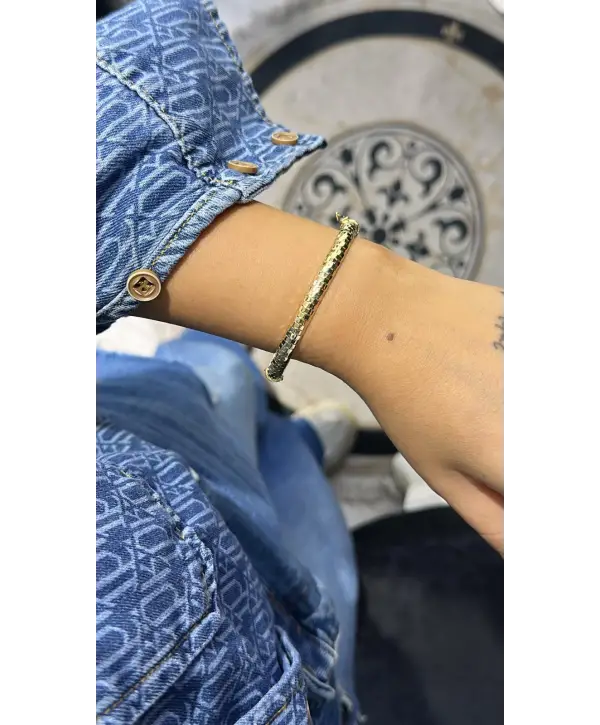 925 Ayar Gümüş Altın Mıodel Gold Bilezik