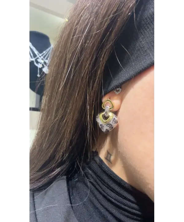 925 Ayar Gümüş Leopar Model Çivili Küpe