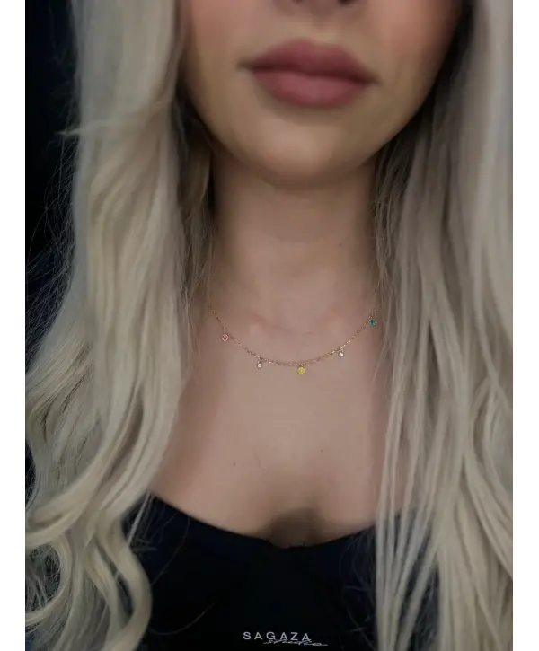 925 Ayar Gümüş Orjınal Mineli Gülen Yüzlü Kolye