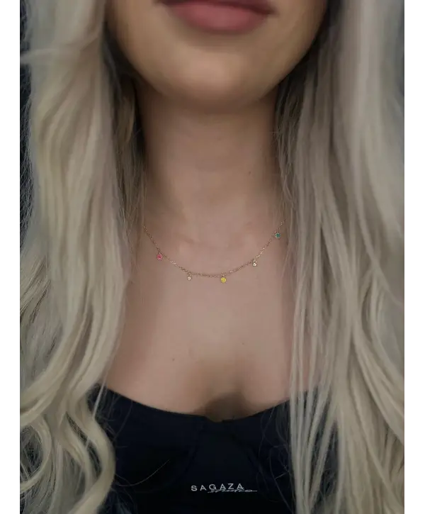 925 Ayar Gümüş Orjınal Mineli Gülen Yüzlü Kolye