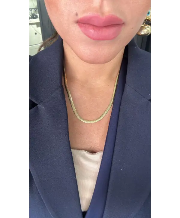 925 Ayar Gümüş Yassı İtalyan Zincir Kolye