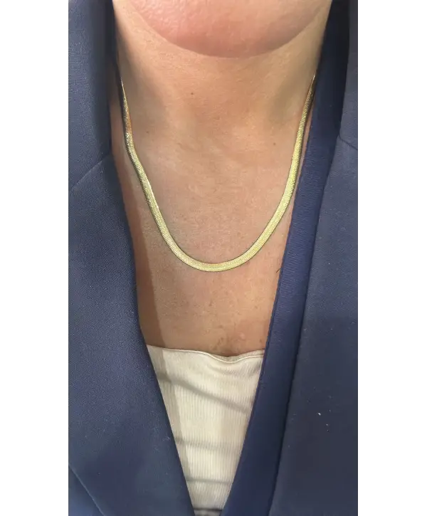 925 Ayar Gümüş Yassı İtalyan Zincir Kolye