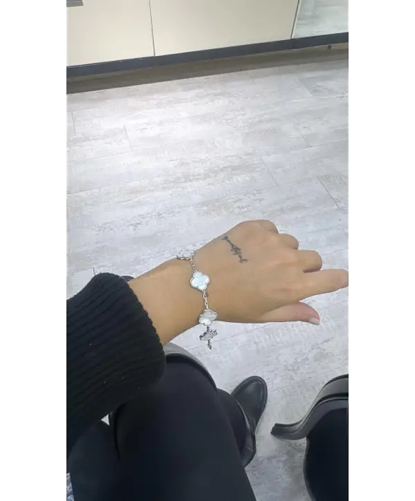 925 Ayar Gümüş Çoklu Sedefli Vnf Marka Bileklik