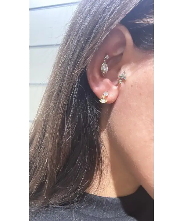 925 Ayar Gümüş Minimal Sallantılı Göz Model Küpe