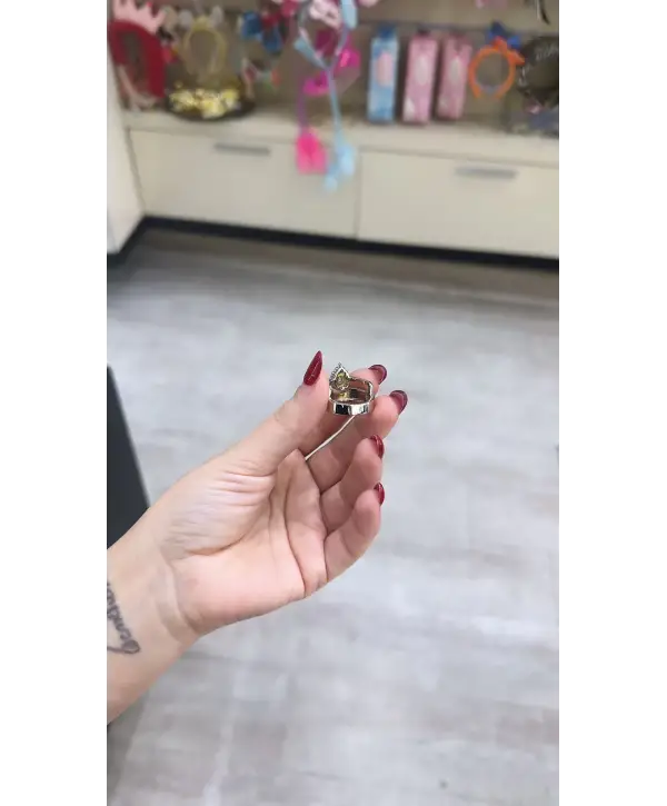 925 Ayar Gümüş Orjınal Marka Damla Model İkili Yüzük