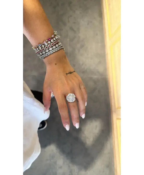 925 Ayar Gümüş Pırlanta Montür Çicek Model Yüzük