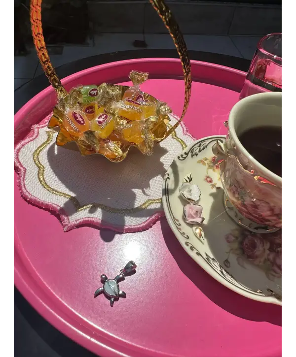 925 Ayar Gümüş Opal Taşlı Kolye Uç