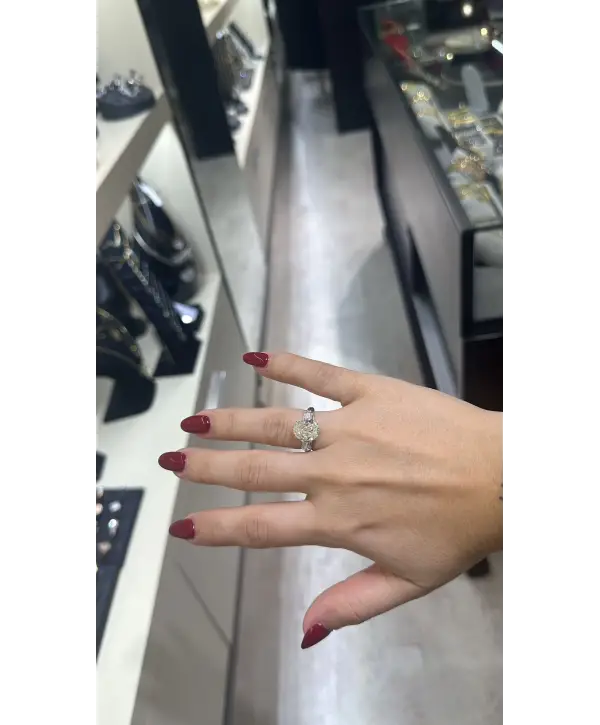 925 Ayar Gümüş Mazonite Oval Taşlı İthal Yüzük