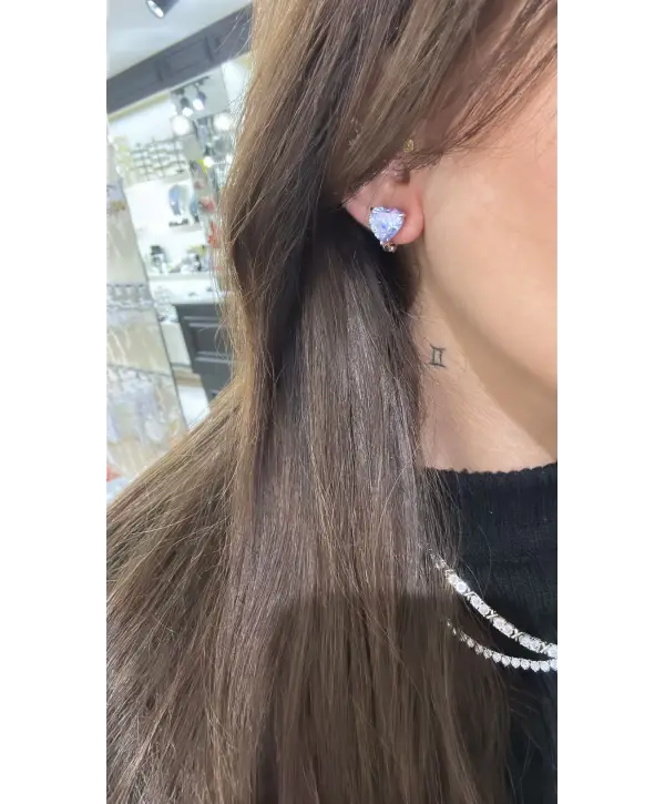 925 Ayar Gümüş Alexandrite Taşlı Vip İthal Küpe