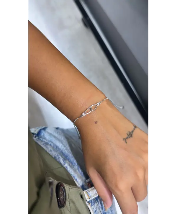 925 Ayar Gümüş İçiçe Geçişli Silver Bileklik