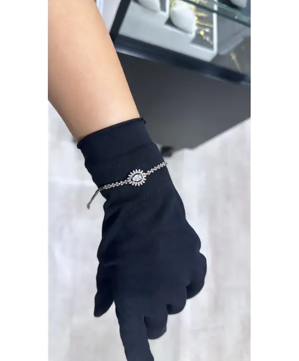 925 Ayar Gümüş Mücevher Tasarım Damla Bileklik