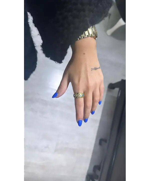 925 Ayar Gümüş Orjinal Mineli Altın Kaplama Yüzük