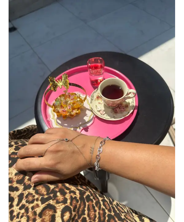 925 Ayar Gümüş İthal Marka Ara Taş Geçişli Silver Bileklik