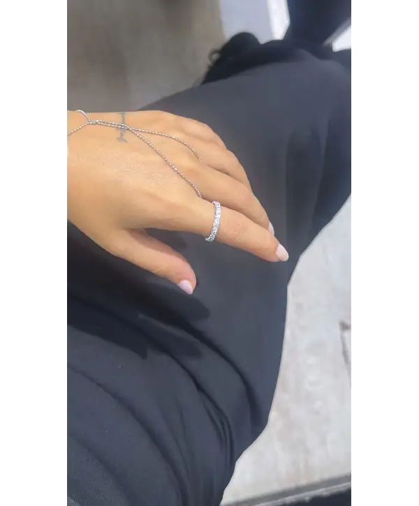 925 Ayar Gümüş Tamtur Baget Taşlı Yüzük