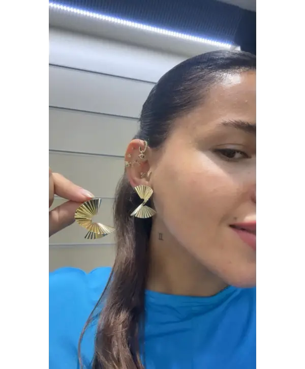 925 Ayar Gümüş İtalyan Gold Küpe