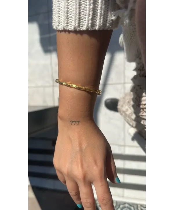 925 Ayar Gümüş Altın Model Kelepçe Gold Bileklik