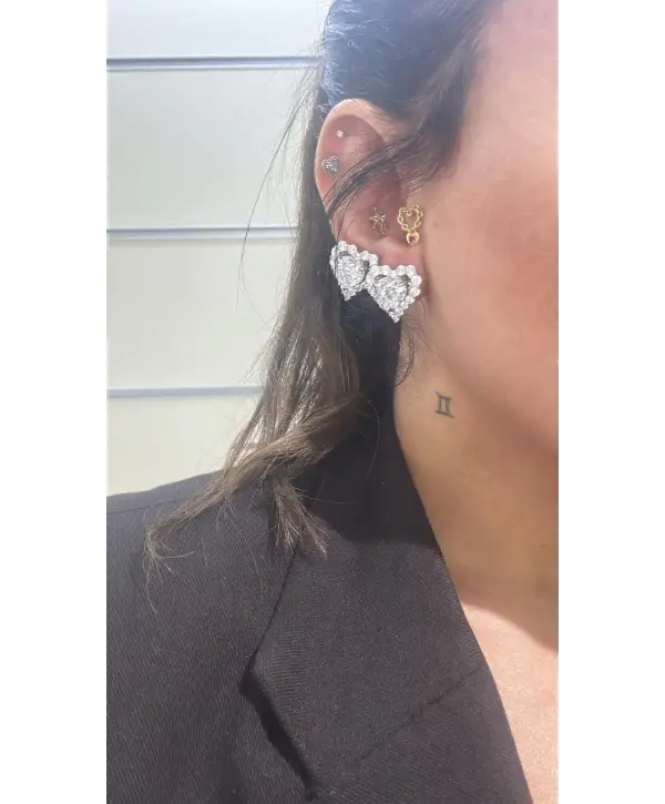 925 Ayar Gümüş Swarovski Büyük Taşlı Küpe