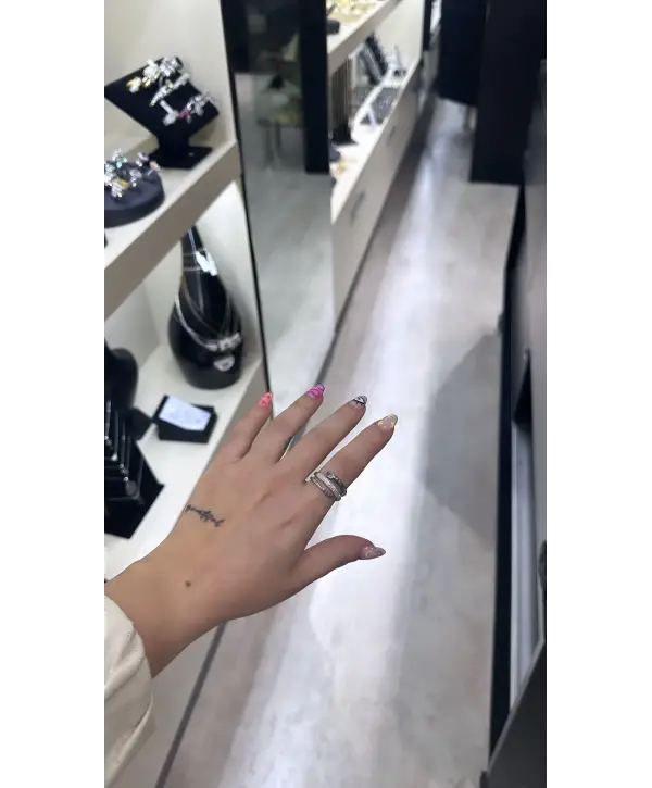 925 Ayar Gümüş Dolamalı Sade Taşlı İthal Yüzük