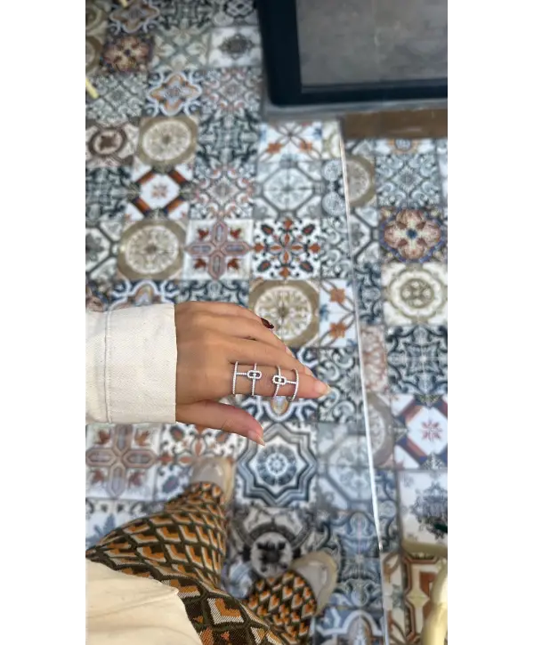 925 Ayar Gümüş Orjinal Marka İthal İkili Yüzük