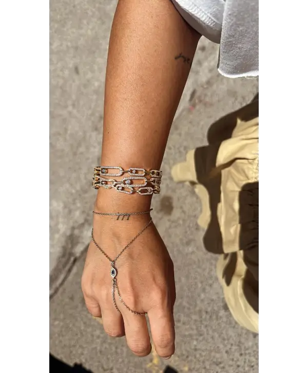 925 Ayar Gümüş Orjinal Marka Kalın Mess Kelepçe Bileklik