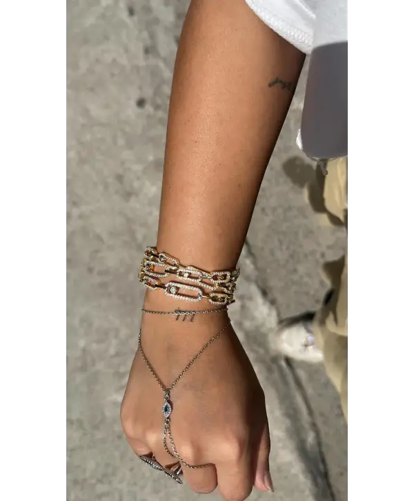 925 Ayar Gümüş Orjinal Marka Kalın Mess Kelepçe Bileklik