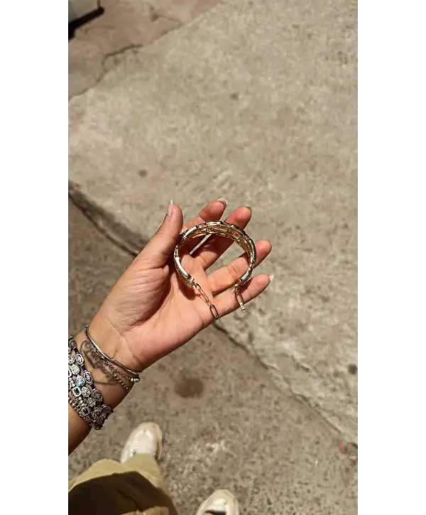 925 Ayar Gümüş Orjinal Marka Kalın Mess Kelepçe Bileklik