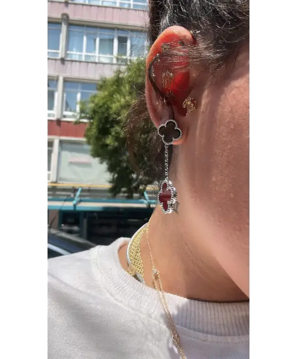 925 Ayar Gümüş Orjinal Marka Vnf Sallantılı Silver  Küpe