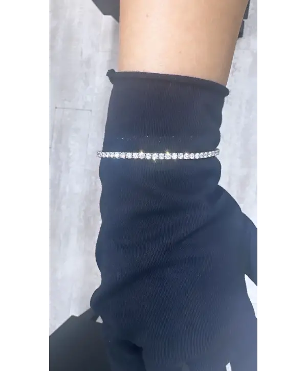 925 Ayar Gümüş Pırlanta Montür Su Yolu Bileklik