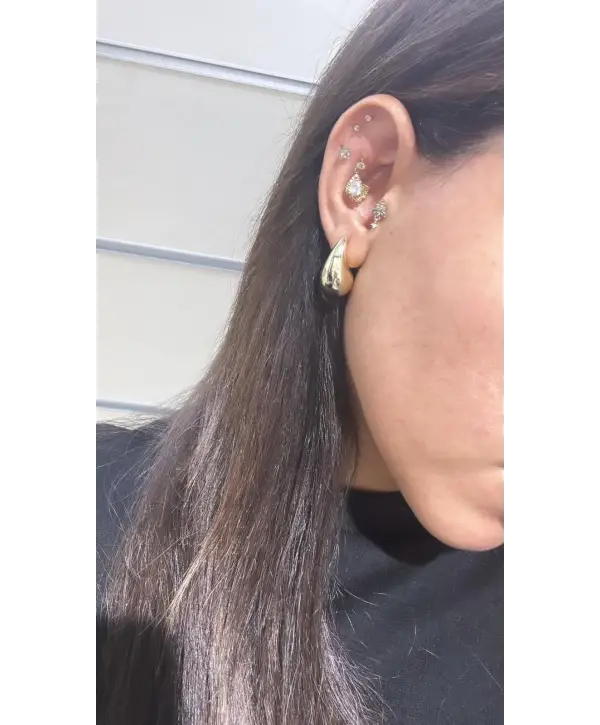 925 Ayar Gümüş Orta Boy Orjinal Marka Küpe