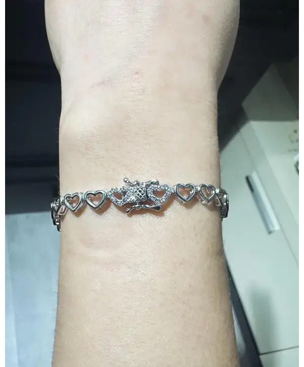 925 Ayar Gümüş Çoklu Kalp Bileklik