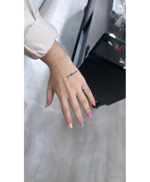 925 Ayar Gümüş Gold Beyaz Taşlı Yüzük