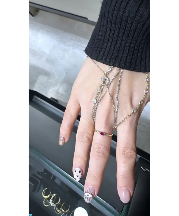 925 Ayar Gümüş Yakut Renkli Sarı Çıtır Yüzük