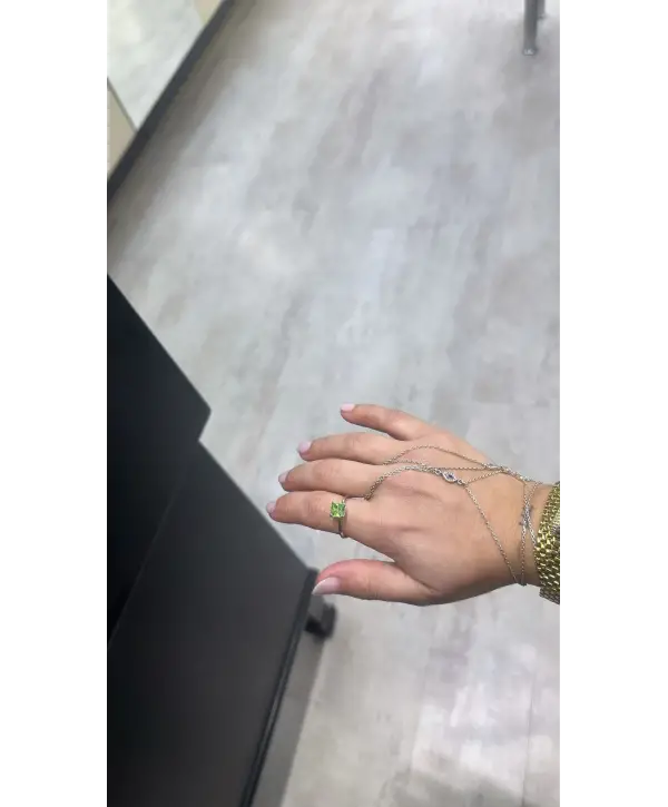 925 Ayar Gümüş Aleksandrite Baget Taşlı İthal Yüzük