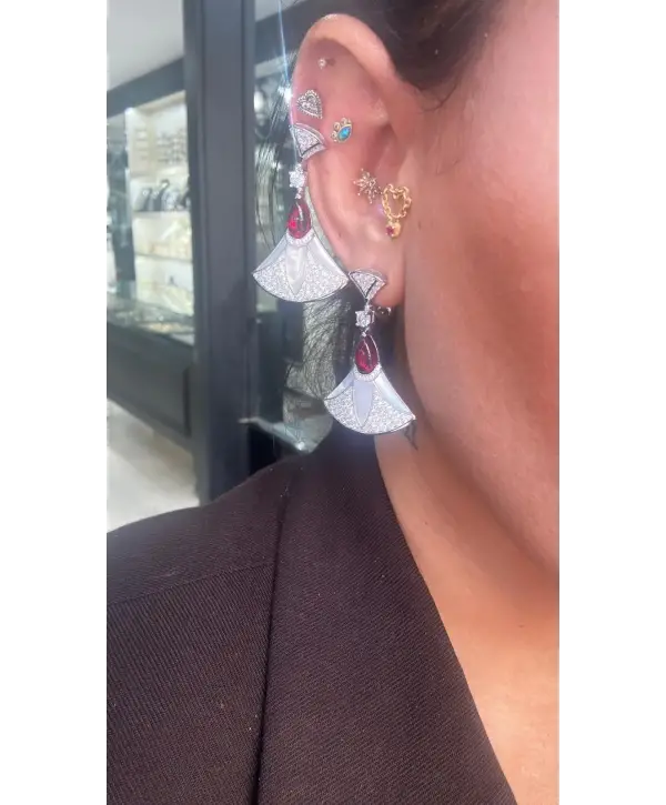 925 Ayar Gümüş Silver Orj.Marka Yelpaze Küpe