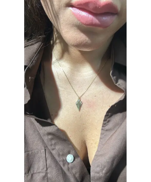 925 Ayar Gümüş Üçgen Şekil Gold Kolye